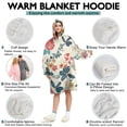 thumbnail image 5 of Wearable Oversized Blanket,Pioneer Flower Floral Print Pattern Wearable Blanket Hoodie for Adults,Cozy Hooded Blankets with Super Pockets,Super Warm Fuzzy Pullover for Women & Men, 5 of 6