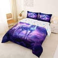 thumbnail image 2 of Metsweet Magical Horse Queen Comforter Set 3 Pieces, Starry Sky Unicorn Comforter Sets Queen, Purple Blue,1 Comforter and 2 Pillowcases, 2 of 6