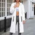 thumbnail image 3 of Resicozy Long Hoodies for Women Zip Up Oversized Long Sleeve Sweatshirt Winter Hoodie Dress with Pocket White 2XL, 3 of 6
