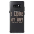 thumbnail image 1 of DistinctInk Clear Shockproof Hybrid Case for Samsung Galaxy Note 8 - TPU Bumper Acrylic Back Tempered Glass Screen Protector - I Love When My Wife Lets Me Buy Cigars, 1 of 5