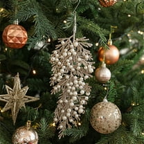 Champagne Colored Irregular Christmas Tree Ornaments - Plastic Pearl-Coated Leaf Pendants, Festive Tree Hanging Decor, Shiny Holiday Ornament for Home Party, Reusable, Gift-Worthy,A,3.93*11.02in
