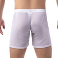 thumbnail image 5 of YWDJ Mens Boxer Briefs Breathable Lightweight No Show Men Casual Fashion Solid Sexy Underwear Gold Mesh Striped Breathable Hip Shorts White XL, 5 of 9