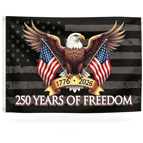 AUQ 250 Years of Freedom American Flag 3X5 Ft,250Th Anniversary Usa 1776-2026, Patriotic Eagle Design Banner