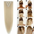 thumbnail image 2 of SEGO Pink Blue Purple Full Head Straight Clip in Hair Extensions 8 Piece 18 Clips Hairpiece for Women, 2 of 5