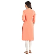 Orange Essential Round Neck Kurta-Large