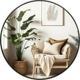 thumbnail image 1 of Espejo redondo negro para pared de baño, espejo circular de 20 pulgadas para decoración de pared, espejos decorativos para baño, entrada, recámara, cambiador, espejo de marco negro, 1 of 13