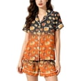 thumbnail image 2 of Pjs Sets for Women Halloween-Themed 2 Piece Cute Pumpkin Print Shirts And Shorts Lightweight Soft Pajama Set Gold L, 2 of 3