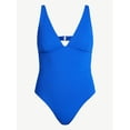 thumbnail image 5 of Time and Tru Women's and Women’s Plus Ribbed Plunge One-Piece Swimsuit, Sizes XS-3X, 5 of 5