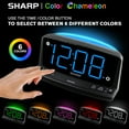 Sharp Digital Alarm Clock, Nightlight with 6 Selectable Colors Easy to