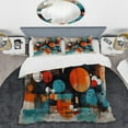 thumbnail image 2 of Designart "Orange Geometric Odyssey III" Modern Geometric Bedding Covert Set - Abstract Geometric Orange Abstract Bed Set With 1 Sham, 2 of 6