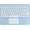 Blue, variant on Wireless Bluetooth Keyboard with Touchpad for ipad, Portable Mini Small Universal Rechargeable 10 inch Ultra-Slim Wireless Keyboard for Tablet Smartphone PC Computer Laptop Windows Android iOS