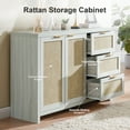 thumbnail image 5 of OAKHAM Rattan Sideboard Buffet, 3 Drawer Storage Cabinet for Living Room, Entryway, Pale Oak, 5 of 7