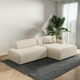 thumbnail image 3 of Chapman Upholstered Corduroy Fabric Living Room Right Sectional Sofa in Cream, 3 of 6