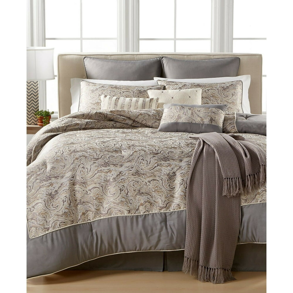 Jessica Sanders Onyx Abstract Flowing 10Pc. Comforter Set KING