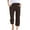 Coffee, variant on Women's Casual Solid Color Plain Weave Breathable 7/8 Pants