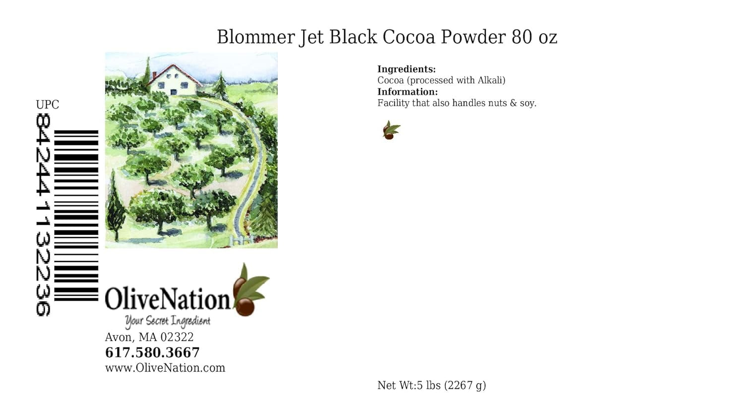 Blommer Jet Black Cocoa Powder 80 oz