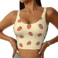 thumbnail image 2 of Picia Strawberries Sports Bra for Women,Padded Strappy Sports Bras Medium Support Yoga Bra with Removable Cups,Running Yoga Bra-Large, 2 of 9