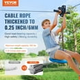 thumbnail image 2 of VEVOR Zipline Kit for Kids and Adult, 120 ft Zip Line Kits Up to 500 lb, Backyard Outdoor Quick Setup Zipline, Playground Entertainment with Stainless Steel Zipline, Spring Brake, Safety Harness, Seat, 2 of 5