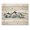 thumbnail image 3 of Designart 'Minimalistic Fir Forest and Winter Mountains I' Modern Print on Natural Pine Wood, 3 of 5