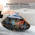 thumbnail image 4 of Yayeee Pillowcase Standard Size Set of 2 Satin Wrinkle Resistant Pillow Case, Black Geometric, 4 of 8