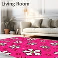 thumbnail image 2 of ODIKA 2'x3' Machine Washable Non-Slip Area Rug, Holiday Cheerburst with Playful Santa and Radiant Snow Sprays High Traffic Rug, Pink, 738995, 2 of 7
