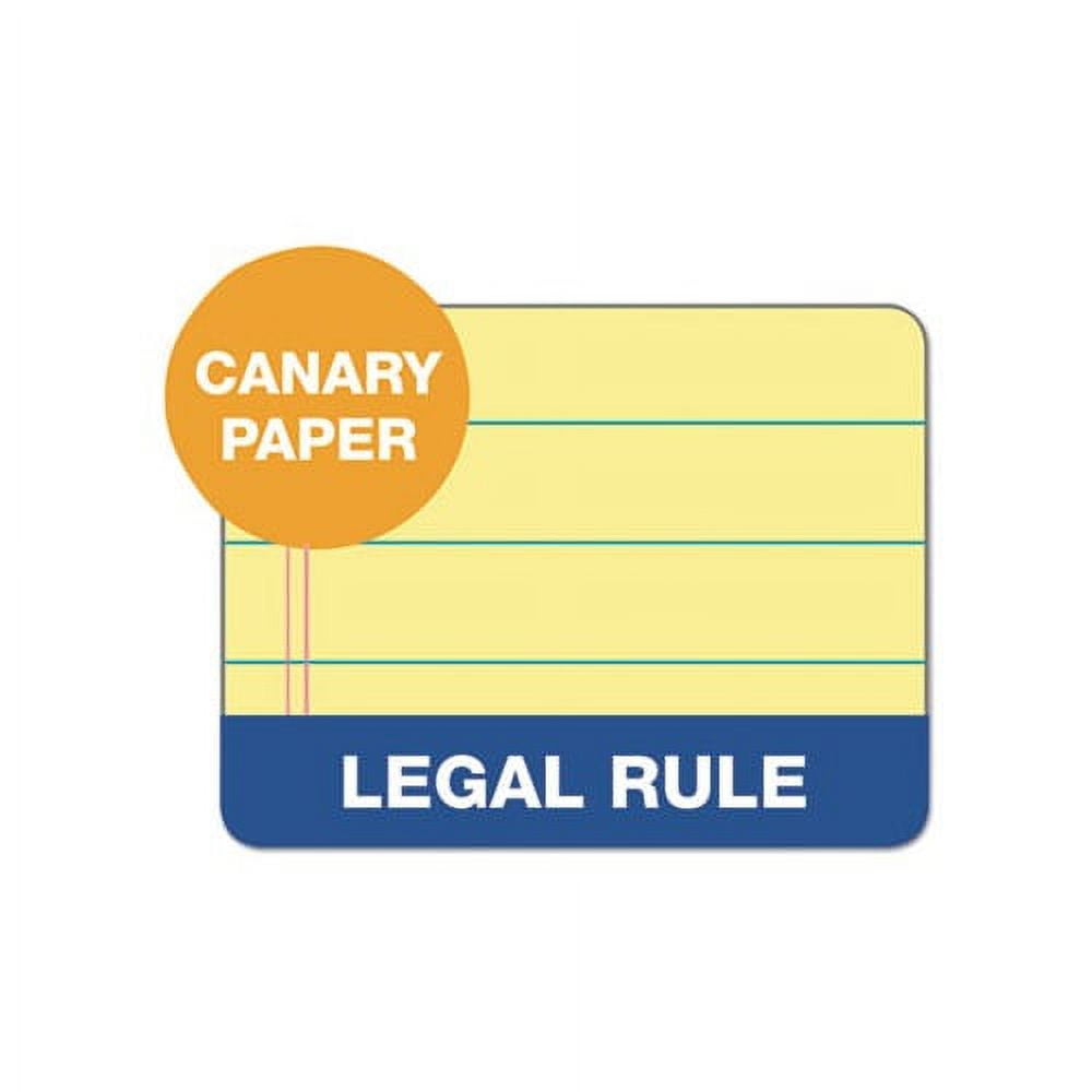 The Legal Pad glu Top Pads Wide/Legal Rule, 8.5 x 11, Canary, 50 Sheets, 12/Pack