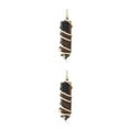 thumbnail image 1 of yingyy Wire Wrapped Charm Hanging Pendant Colorful Exquisite Crystal Crafting Necklace Keychains Earrings Accessories Brown 2Set, 1 of 6