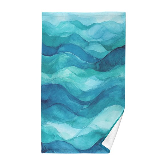 Pure Cotton Face Towel 16x28 Inches Hand Towel Bath Towel Hand Bath Towels Soft Good Water Absorption for Washing Face Wiping Face Beautiful Green Sea