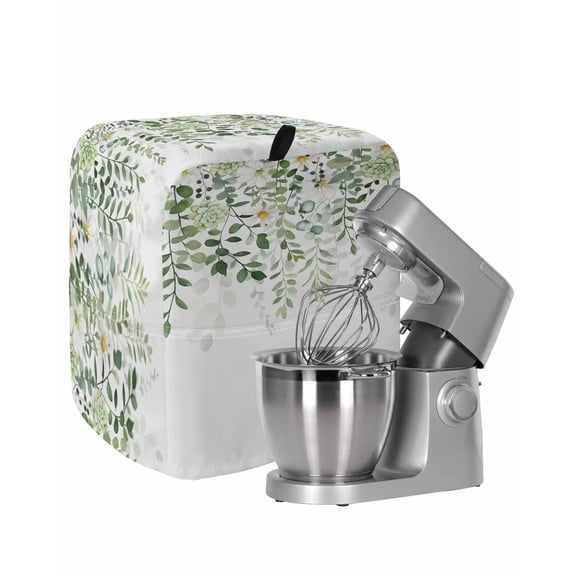 Sage Green Eucalyptus Leaves Stand Mixer Dust Cover with Storage Pocket & Handles,Summer Weeping Floral Botanical Fits All Tilt Head & Bowl Lift Kitchen Appliance Cover Accessories,6-8 Quart