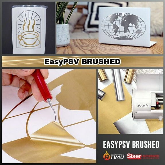 Siser EasyPSV Brushed 12" Roll Yard :Adhesive Vinyl for Hard Surfaces