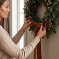 thumbnail image 5 of 2026 Christmas Indoor Decoration Long Velvet Bow With Long Streamers Large Decorative Velvet Ribbon Bow For Christmas Tree Staircase Railing Wreath Home Holiday Decor, 5 of 7