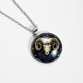 thumbnail image 4 of Aries Constellation Women's Circular Glass Design Pendant Necklace, 4 of 5