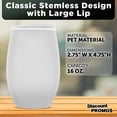 thumbnail image 4 of Tumbler Stemless Wine Glasses 16 oz. Set of 10, Bulk Pack - Perfect for Wine, Cocktails, Other Hot & Cold Beverages - White, 4 of 5