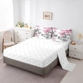 thumbnail image 3 of YST 7Pcs Japanese-Style Comforter Set, Twin Size Cherry Blossoms Bed in a Bag, Watercolor Ink Painting Pattern, 3 of 5