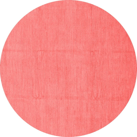 Ahgly Company Machine Washable Indoor Round Abstract Red Modern Area Rugs, 7' Round