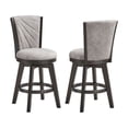 thumbnail image 2 of Room Designs Set of 2 Swivel Stools Grey/Dark Brown Contemporary Round, 2 of 3