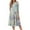 Purple, variant on FrzhBrz Women's Loose Fit Crew Neck 3/4 Sleeve Elegant Print Flare A-Line Midi Dress