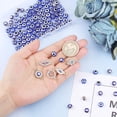 thumbnail image 3 of Kit de 1 caja de dijes, 120 cuentas redondas planas de esmalte acrílico, 5 conectores de eslabones de diamantes de imitación con hilo elástico de 11 yardas., 3 of 9