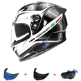 thumbnail image 1 of Bluetooth Modular Motorcycle Helmet,Full Face Motorcycle Helmet,Dot Approved,Built-In Dual Speakers With Microphone,Contains Colored Lenses, Brown Lenses and Bluetooth Headsets, 1 of 6