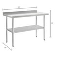 thumbnail image 6 of Nexel 72"W x 30"D 18 Gauge 430 Stainless Steel Workbench 2" Backsplash, Galvanized Legs & Undershelf, 6 of 7