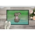 thumbnail image 2 of Dog Teal and Green Watercolor Doormat 24x36, 2 of 4