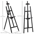 thumbnail image 2 of HOMCOM 55" Adjustable Folding Art Easel Stand Painting Display Rack Black, 2 of 9