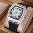 thumbnail image 3 of UTHAI BK134 Personalized Transparent Hollow Barrel Quartz Watch Casual Fashion Sports Waterproof Calendar Men's Watch, 3 of 4