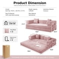 thumbnail image 4 of DILORA Convertible Sleeper Sofa Bed,Compressed Floor Boneless Couch,Modular Modern Corduroy Sofa for Living Room Bedroom,Easy Assembly(Pink)78.8'', 4 of 9