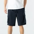 thumbnail image 2 of Mens Shorts, Mens Casual Fashion Solid Drawstring Elastic Waist Multiple Pockets Shorts, 2 of 3