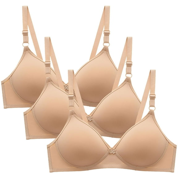 3 Pack Bras for Women No Underwire qolati Comfort Seamless Push Up T-Shirt Bras Soft Wireless Bralette Full Coverages Sport Everyday Bra