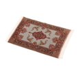 thumbnail image 2 of Alfombra para casa de muñecas en miniatura 1:12, Mini alfombra para decoración de dormitorio, juguetes Retro Vintage hechos a mano, tapete rectangular, 2 of 9