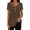 C92/Brown, variant on Women Tops Casual Short Sleeve Blouse Button Down Shirt Loose Fit Ruffle Design Tunic Top For Everyday Wear Lightweight Fashion Outfits Trendy Clothes