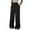 Black-03, variant on REALiKUN Women's Wrap Front Wide Leg Long Pants Elastic Waist Solid Loose Trousers