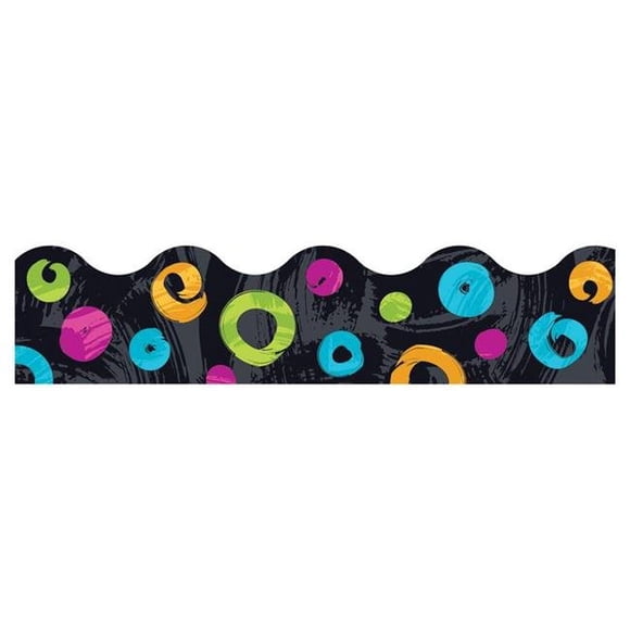 Color HarmonyTM Pois Tourbillonnants sur Noir Terrific Trimmers®, 39 Pieds